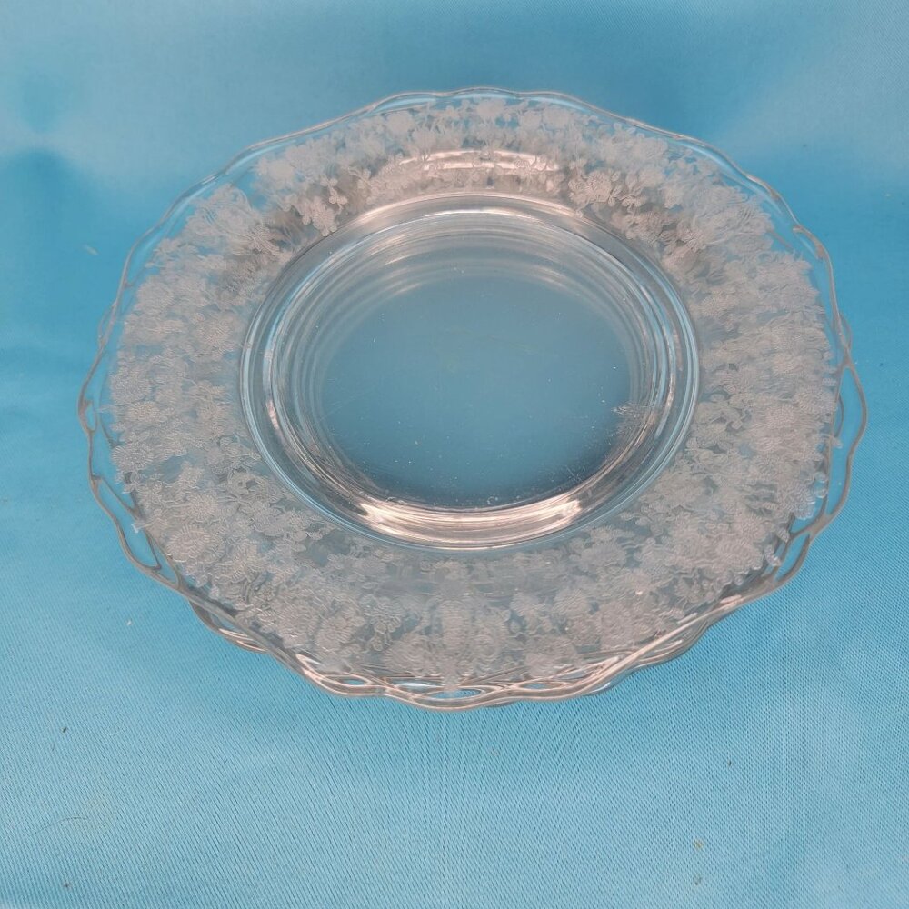 Vintage Cambridge Rose Point Salad Plates Set Of 4
